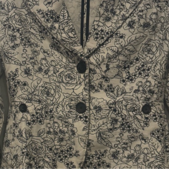 Banana Republic Sz Small Cottagecore Floral Blazer Linen/Cotton Jacket - Picture 7 of 13